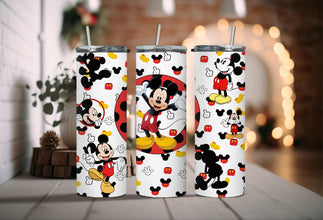 Red and Yellow Iconic Cartoon Disney Mouse Tumbler - Classic Mickey Mouse Tumbler - Enjoy Your Sips with Some Disneyland Magic!