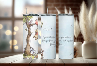 Disney Story-Book Cartoon Tumbler - Enjoy Your Sips of Nostalgia with the Famous Tiger and Teddy Bear Everyone Loves!