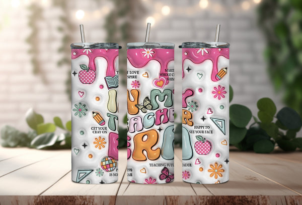 In My Teacher Era Tumbler - Teacher Tumbler - Back to School Tumbler - Gifts for Worlds Greatest Teacher in 70s Retro Style!