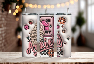 Skeleton Hand Anxiety Off Tumbler - Mental Health Awareness Tumbler - Tumblers of 2024 - Gifts for Her Tumbler!