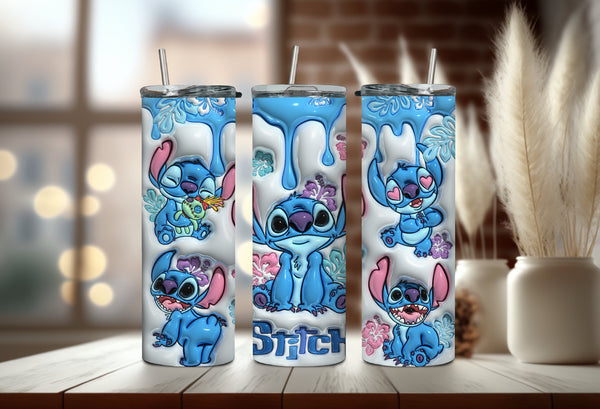 Colorful Hawaiian Flower Tumbler - O'hana Means Family Tumbler - Cute Disney Cartoon Character Tumbler!