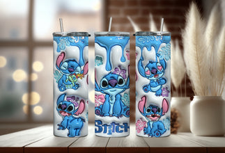 Colorful Hawaiian Flower Tumbler - O'hana Means Family Tumbler - Cute Disney Cartoon Character Tumbler!