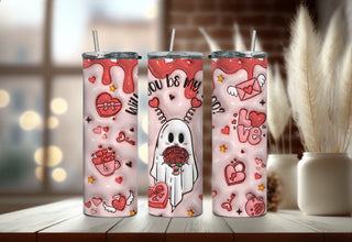 Be My Boo Rose Boutique Tumbler - Valentines Ghost Tumbler - Adorable Ghost and Chocolates Tumbler  - Couples Ghost Tumbler Gift for Her!