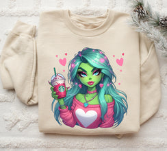 Grinch Girl Valentine Shirt, Couple Grinch Pink Cute Shirt, Valentines Day Grinchy Sweatshirt, Grinch Love Sweater, Funny Valentines Shirt