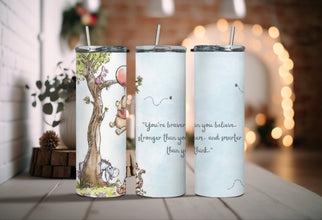 Disney Story-Book Cartoon Tumbler - Enjoy Your Sips of Nostalgia with the Famous Tiger and Teddy Bear Everyone Loves!