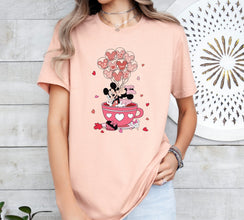 Disney Cup Shirt,Magical Castle Shirt,Disneyland Balloons Shirt,Valentines Day Disney T-Shirt,Disney Family Trip