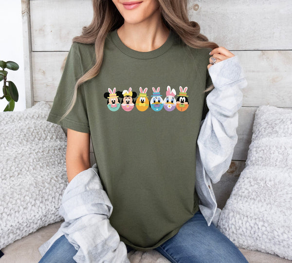 Disneyland Easter Vacation Family Egg Shirt, Personalized Disney Easter Mickey And Friends Shirt, Easter Disney Family Matching Trip Tee