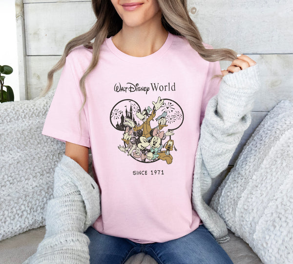 Vintage Mickey And Friends Disneyworld Est 1971 T-shirt, Disneyworld Shirt, 2024 Family Vacation Shirt, Magic Kingdom