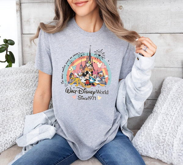 Vintage Mickey And Friends Disneyworld Est 1971 Shirt, Disneyworld Shirt, 2024 Family Vacation Shirt, Magic Kingdom