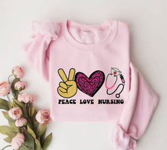 Peace Love Nursing Sweatshirt, Peace Shirt, Love Shirt, Nursing Shirt, Gift For Nurse, Halloween Sweater