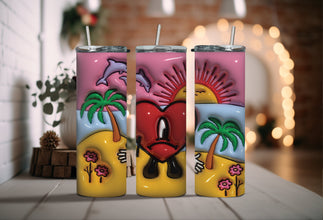 Bad Bunny Tropical Tumbler - Un Verano Sin Ti Tumbler - Summer Vacation Vibes Tumbler Perfect for Your Hot Girl Summer!