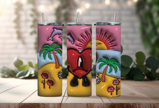 Bad Bunny Tropical Tumbler - Un Verano Sin Ti Tumbler - Summer Vacation Vibes Tumbler Perfect for Your Hot Girl Summer!