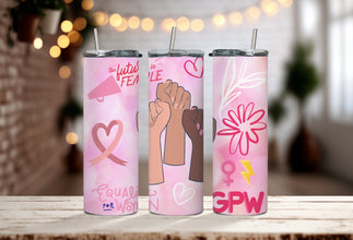 The Future Is Female Tumbler - Women Empowerment Tumbler - Pink Ribbon Tumbler - Equality for All Women Tumbler - Perfect Gift for Feminist!