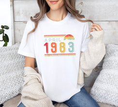 1984 Shirt,Custom Month and Year,1984 Birthday Sweater,1983 Birthday Year Number Sweat for Women Or Man,Birthday Gift,40th Birthday Shirt