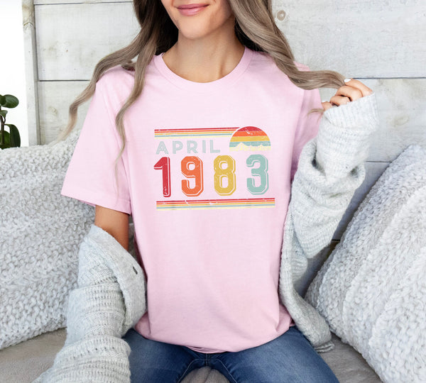 1984 Shirt,Custom Month and Year,1984 Birthday Sweater,1983 Birthday Year Number Sweat for Women Or Man,Birthday Gift,40th Birthday Shirt