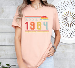 1984 Shirt,Custom Month and Year,1984 Birthday Sweater,1983 Birthday Year Number Sweat for Women Or Man,Birthday Gift,40th Birthday Shirt