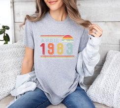 1984 Shirt,Custom Month and Year,1984 Birthday Sweater,1983 Birthday Year Number Sweat for Women Or Man,Birthday Gift,40th Birthday Shirt