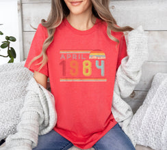 1984 Shirt,Custom Month and Year,1984 Birthday Sweater,1983 Birthday Year Number Sweat for Women Or Man,Birthday Gift,40th Birthday Shirt