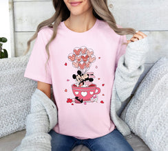 Disney Cup Shirt,Magical Castle Shirt,Disneyland Balloons Shirt,Valentines Day Disney T-Shirt,Disney Family Trip