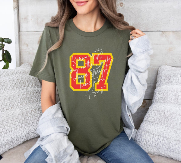 Karma 87 Shirt Karma is the Guy on the Chiefs Shirt In my Chiefs Era Sweatshirt Taylor and Travis NFL Football Fan Kansas City Chiefs