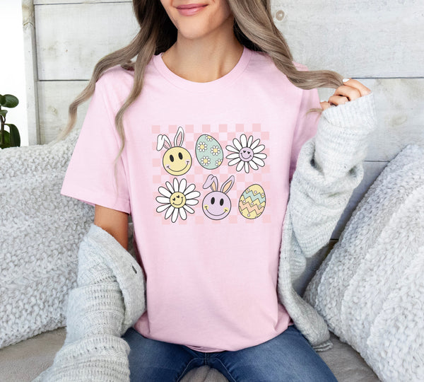 Happy Easter, Easter Shirt, Easter Cute Bunny Shirt, Easter Bunny Shirt, Easter Women's Shirt, Cute Easter Bunny Shirt