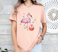 Flamingo Happy Easter Day Shirt, Easter Flamingo Bunny Shirt, Gift For Easter Day, Gift For Her