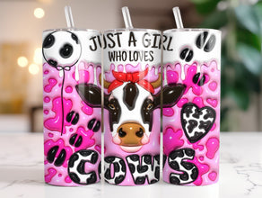 Just a Girl Who Loves Cows Tumbler - Sip in Style with Our Cow-themed Design, Perfect For Cow Enthusiasts and Cow Lover!