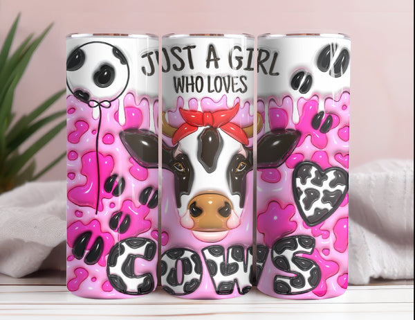 Just a Girl Who Loves Cows Tumbler - Sip in Style with Our Cow-themed Design, Perfect For Cow Enthusiasts and Cow Lover!