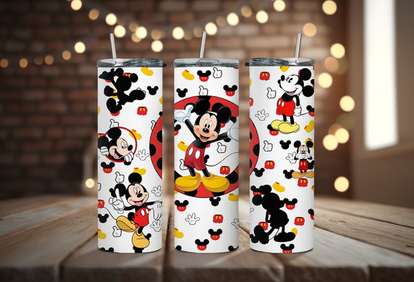 Red and Yellow Iconic Cartoon Disney Mouse Tumbler - Classic Mickey Mouse Tumbler - Enjoy Your Sips with Some Disneyland Magic!