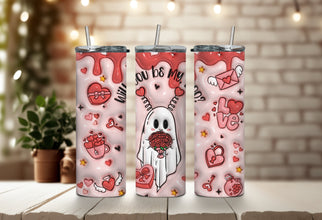 Be My Boo Rose Boutique Tumbler - Valentines Ghost Tumbler - Adorable Ghost and Chocolates Tumbler  - Couples Ghost Tumbler Gift for Her!