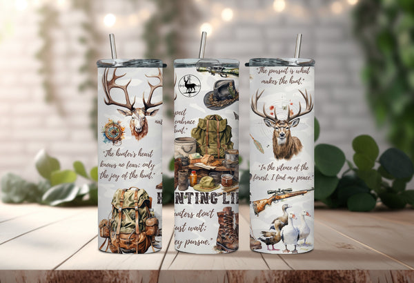 Deer Hunter Tumbler - Perfect Hunting Gift for Him - Gun Lover Tumbler - Perfect Camping Tumbler for Fathers Day Gift!