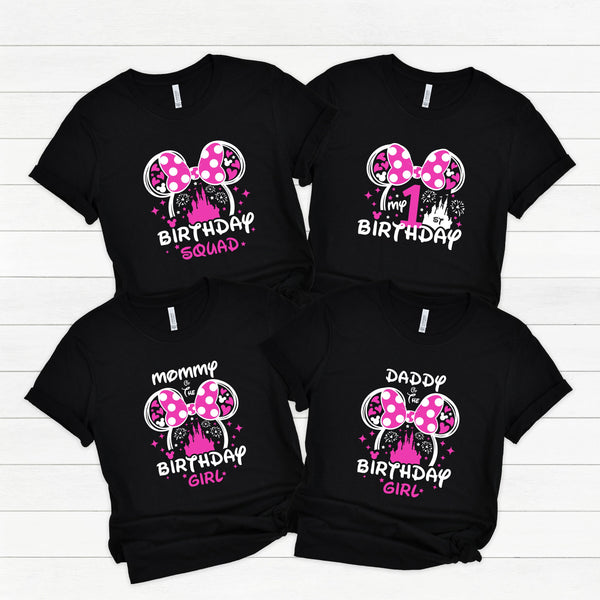 a group of three shirts with minnie mouse on them