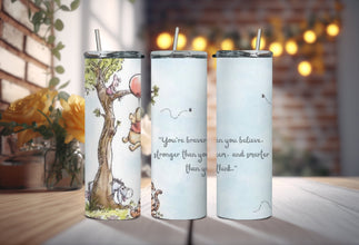 Disney Story-Book Cartoon Tumbler - Enjoy Your Sips of Nostalgia with the Famous Tiger and Teddy Bear Everyone Loves!