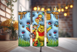 The Iconic Cartoon Forest Best Friend's Tumbler - Take Your Morning Sips to a New Level with the Famous Tiger and Teddy Bear Everyone Loves!