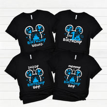 a group of three mickey mouse birthday shirts