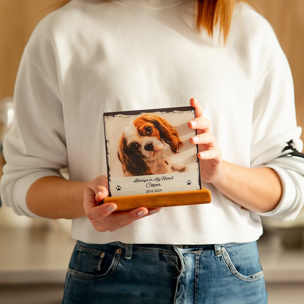 Custom Pet Memorial Plaques, Custom Dog Portrait From Photo, Custom Cat Memorial Loss Of Pet Bereavement, , Personalised dog loss gift